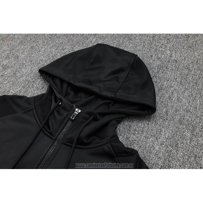 Chandal de Sudadera del Manchester United Nino 2023-2024 Negro y Rojo